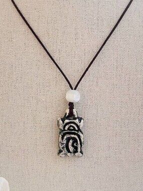 Fun Ceramic Tiki Totem Surfer Cord Necklace ~31”